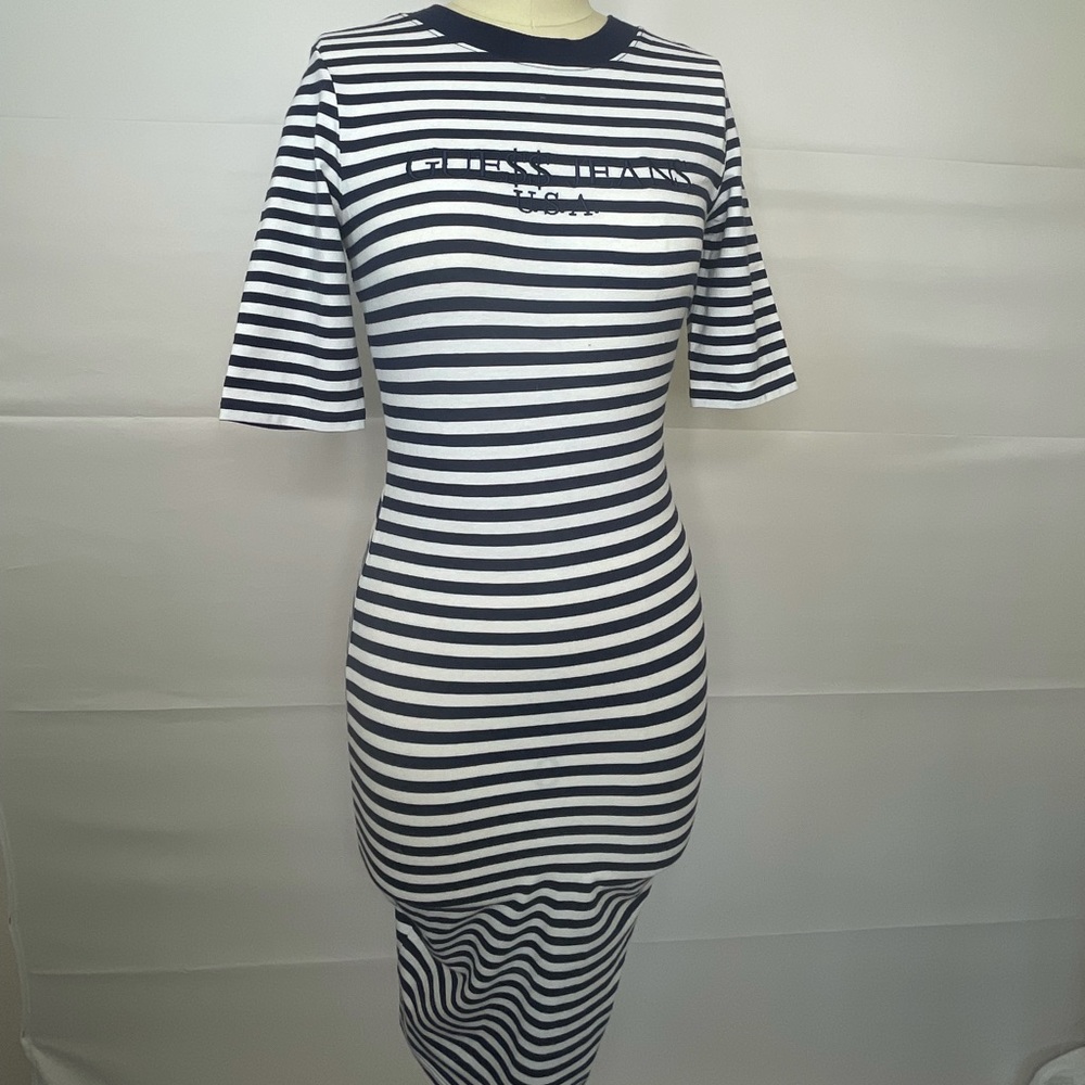 Guess Jeans embroidered label midi dress.